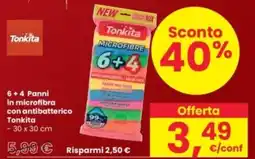 Interspar 6+4 Panni in microfibra con antibatterico Tonkita offerta