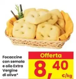 Interspar Focaccine con semola e olio Extra Vergine di oliva offerta