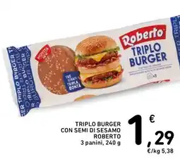 Spazio Conad Triplo burger con semi di sesamo ROBERTO offerta