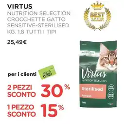 Arcaplanet Virtus nutrition selection crocchette gatto sensitive-sterilised offerta