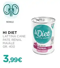 Arcaplanet Hi diet lattina cane pate renal maiale offerta