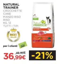 Arcaplanet Natural trainer crocchette cane manzo riso riso offerta