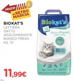 Arcaplanet Biokat's lettiera gatto agglomerante bianco fresh offerta