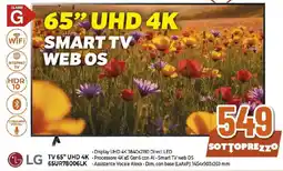 Extracoop Lg tv 657 uhd 4k 65ur78006lk assistente vocale alexa dim. con base (lxaxp): 1454x903x269 mm offerta