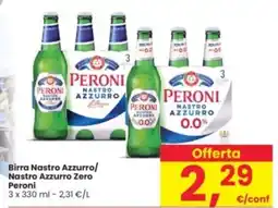 Interspar Birra Nastro Azzurro/ Nastro Azzurro Zero Peroni offerta