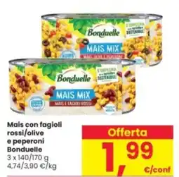 Interspar Mais con fagioli rossi/olive e peperoni Bonduelle offerta
