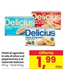 Interspar Filetti di sgombro in olio di oliva o al peperoncino o al naturale Delicius offerta