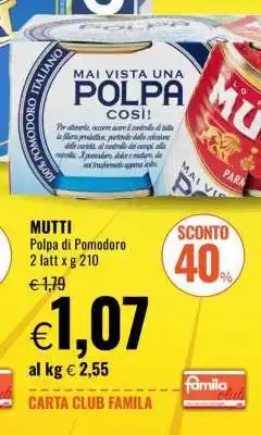 Famila Mutti Polpa di pomodoro offerta
