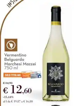 Conad Vermentino Belguardo Marchesi Mazzei 750 ml offerta
