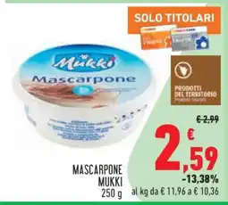 Conad Mascarpone Mukki offerta