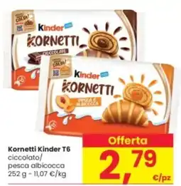 Interspar Kornetti Kinder T6 ciccolato/ pesca albicocca offerta