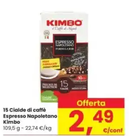 Interspar 15 Cialde di caffè Espresso Napoletano Kimbo offerta