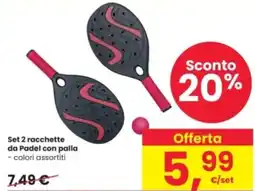 Interspar Set 2 racchette da Padel con palla offerta