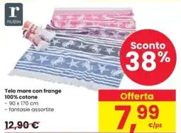 Interspar Telo mare con frange 100% cotone offerta