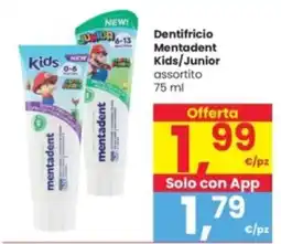 Interspar Dentifricio Mentadent Kids/Junior offerta