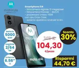 Interspar motorola Smartphone E14 offerta