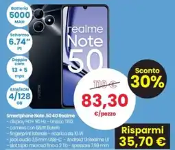 Interspar Smartphone Note.50 4G Realme offerta