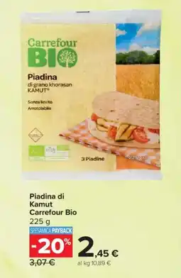 Carrefour Piadina di Kamut Carrefour Bio offerta