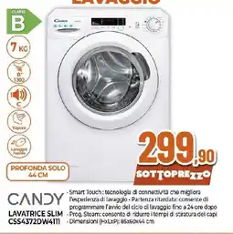 Extracoop CANDY Lavatrice slim CSS4372DW4111 offerta