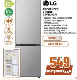Extracoop Lg frigorifero 2 porte GBV3100CPY offerta