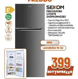 Extracoop Sekom frigorifero 2 porte SHDP541NM2XE0 offerta