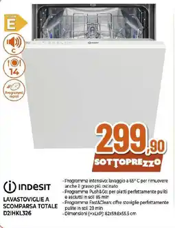 Extracoop Indesit lavastoviglie a scomparsa totale D2IHKL326 offerta