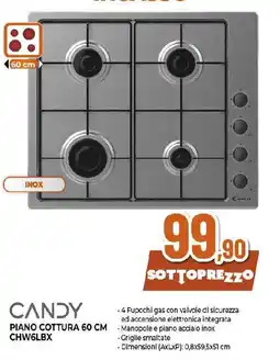 Extracoop CANDY Piano Cottura 60 cm CHW6LBX offerta