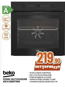 Extracoop Beko forno multifunzione 60CM BBIE11100B offerta