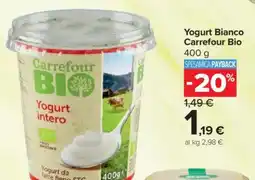 Carrefour Yogurt Bianco Carrefour Bio offerta