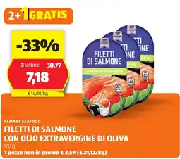 ALDI Almare seafood filetti di salmone con olio extravergine di oliva offerta