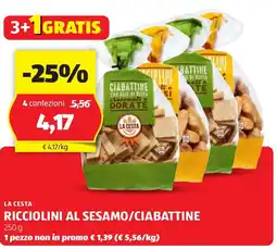 ALDI La cesta ricciolini al sesamo/ciabattine offerta