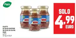 Panorama Filetti di alici distese in olio di oliva PAM offerta