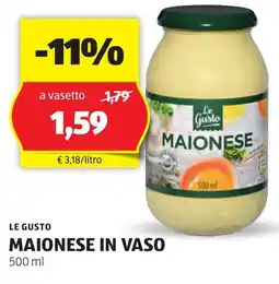 ALDI Le gusto maionese in vaso offerta