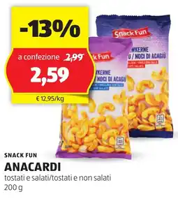 ALDI Snack fun anacardi offerta