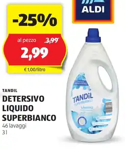 ALDI Tandil detersivo liquido superbianco offerta