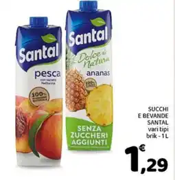 Conad Succhi e bevande SANTAL vari tipi offerta