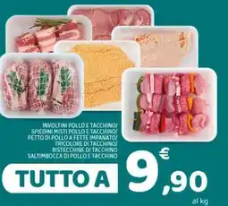 Conad Superstore Involtini pollo e tacchino/ spiedini misti pollo e tacchino/ petto di pollo a fette impanato offerta