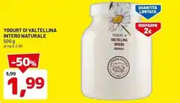 DPiù Yogurt di valtellina intero naturale offerta