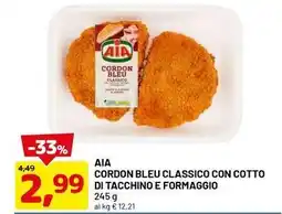 DPiù AIA Cordon bleu classico con cotto di tacchino e formaggio offerta
