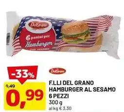 DPiù F.lli del grano hamburger al sesamo offerta