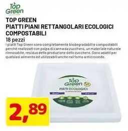 DPiù Top green piatti piani rettangolari ecologici compostabili offerta