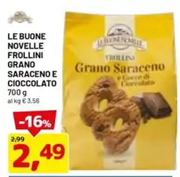 DPiù Le buone novelle frollini grano saraceno e cioccolato offerta