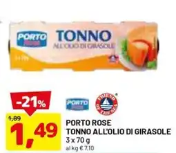 DPiù Porto rose tonno all'olio di girasole offerta