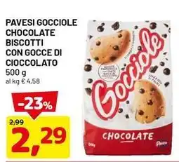 DPiù Pavesi gocciole chocolate biscotti con gocce di cioccolato offerta