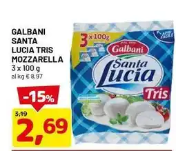 DPiù Galbani santa lucia tris mozzarella offerta