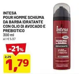 DPiù Intesa pour homme schiuma da barba idratante con olio di avocado e prebiotico offerta