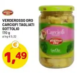 DPiù Verderosso oro carciofi tagliati sottolio offerta
