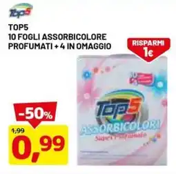 DPiù TOP5 10 fogli assorbicolore profumati + 4 in omaggio offerta