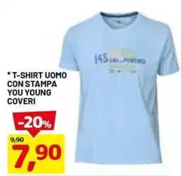 DPiù T-shirt uomo con stampa you young coveri offerta