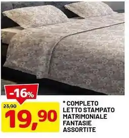 DPiù Completo letto stampato matrimoniale fantasie assortite offerta